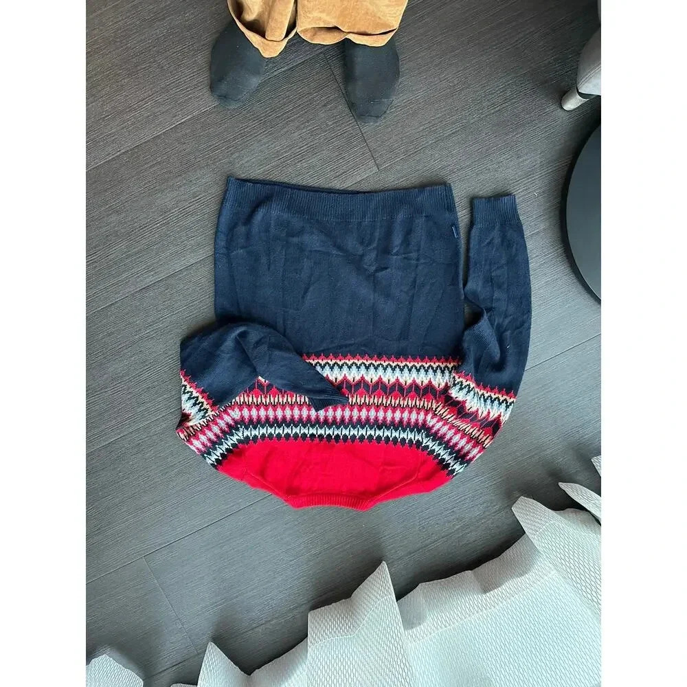 Vineyard Vines Nautical Red Fair Isle Wool-Blend Sweater Size XL - Picture 4 of 8